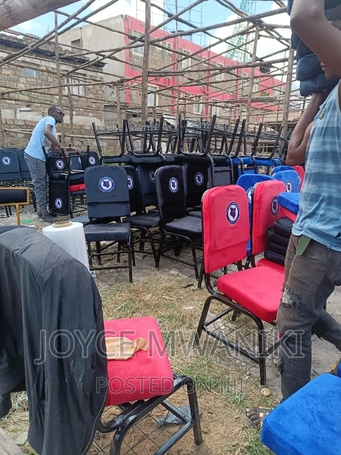 Church Chairs, Different Colours.