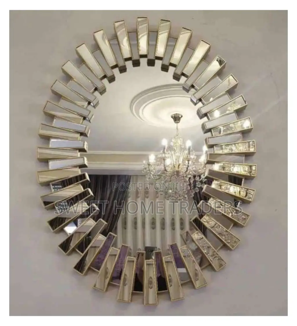 Oval Shaped Sunburst Wall Decor Mirror ,