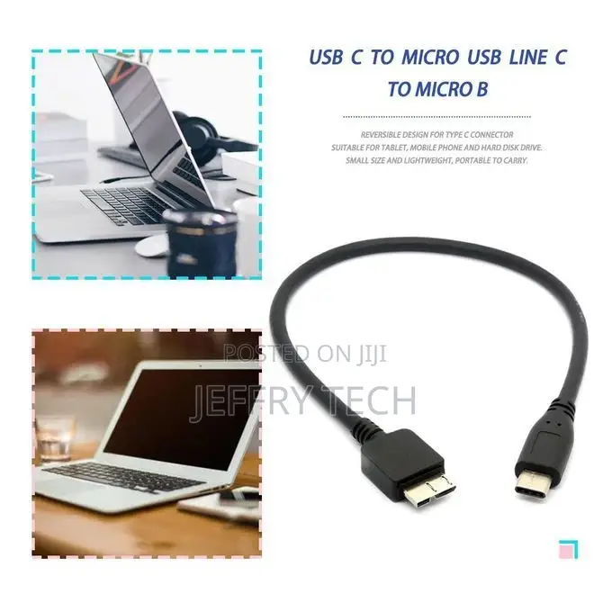 USB C to Micro Cable Type B for WD My Passport HDD Hard Disk