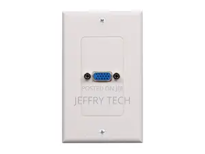 VGAPLATE Single Outlet 15-Pin Female VGA Wall Plate - White