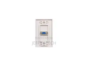 VGAPLATE Single Outlet 15-Pin Female VGA Wall Plate - White