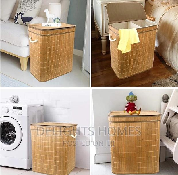 100L Bamboo Laundry Basket With Flip Lid