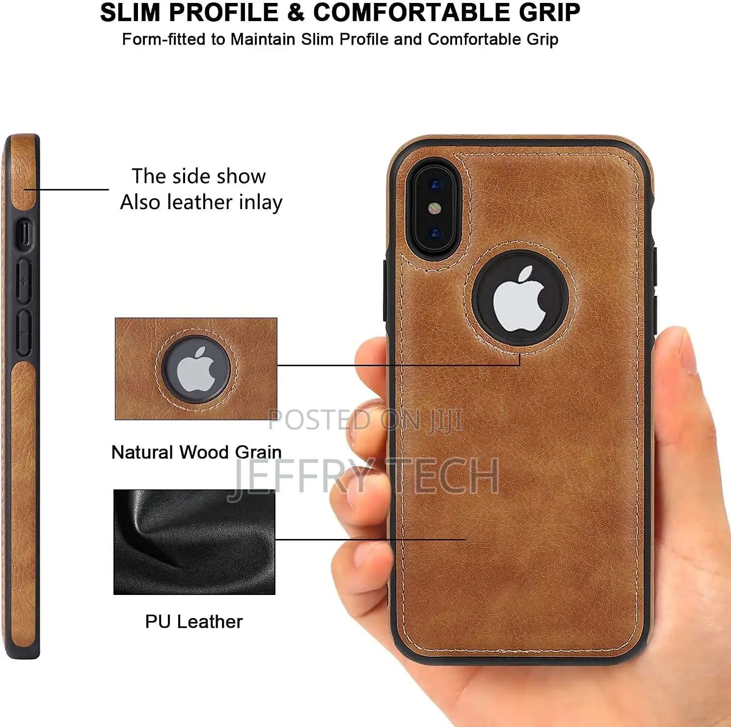 Vegan Leather Phone Case for iPhone X iPhone Xs Luxury Ele