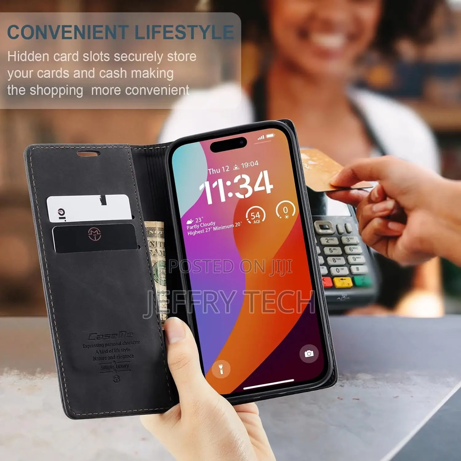 SINIANL Leather Case for iPhone 15 Pro Max Case Wallet, For