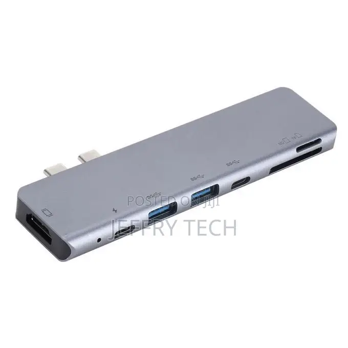 7 In1 USB-C to Type-C 3USB 3.0 Hub RJ45 Ethernet Micro SDTF