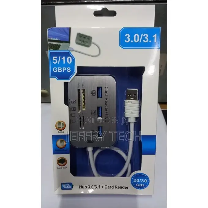 3 Port USB 3.0 Hub With Card Reader MS SD M2 TF Multi-in-1 M
