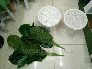 Artificial Plants With Plastic Vase and Pebble Stones - thumbnail 2