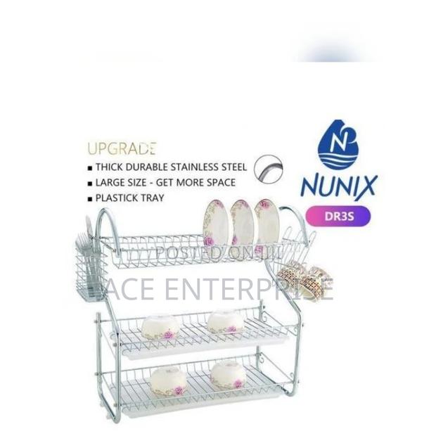 Stainless Dish Rack, 3 Layer Nunix Dish Rack With Drainer - main view