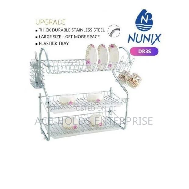 Dish Rack, 3 Layers Dish Rack With Drainer