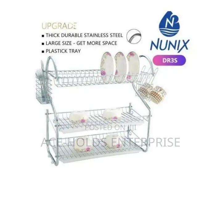 Dish Rack, 3 Layers Dish Rack With Drainer