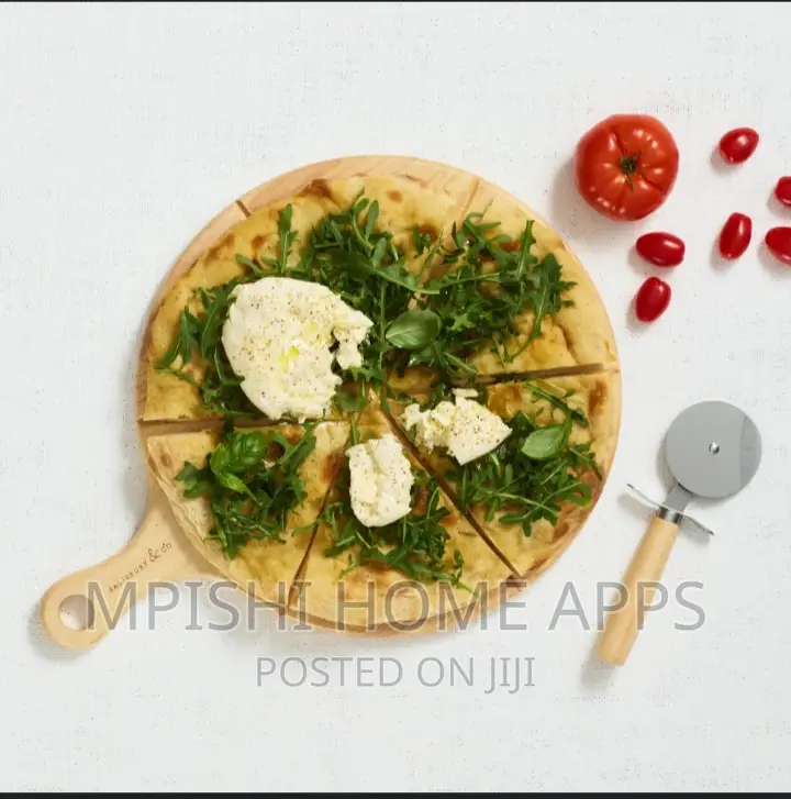 Bamboo Pizza Plate Chop Board, 26cmx36cm And 18cm X26cm