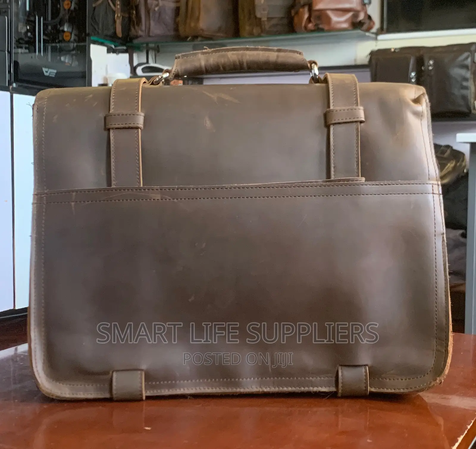 Natural Leather Business Office 17 Inch Laptop Briefcase 807