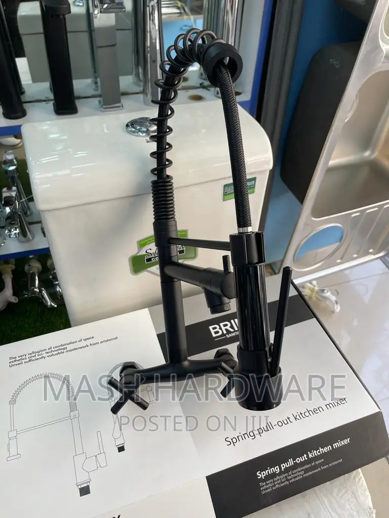 Brimix Spring Pull-Out Wall Kitchen Mixer