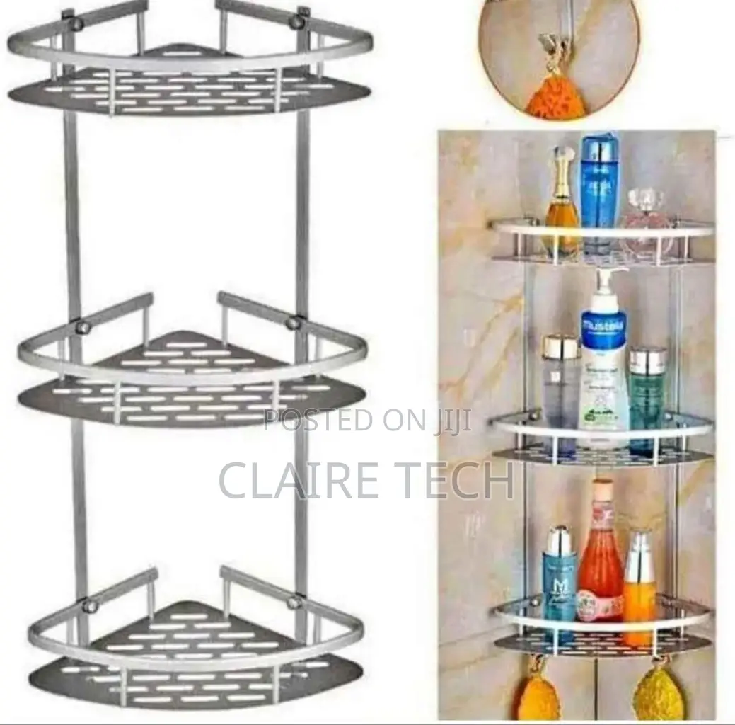 Boutique 3 Layer Stainless Corner Shelf