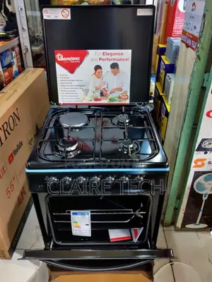 Black Ramtons 60*60 3+1 Standing Cooker With Electric Oven.