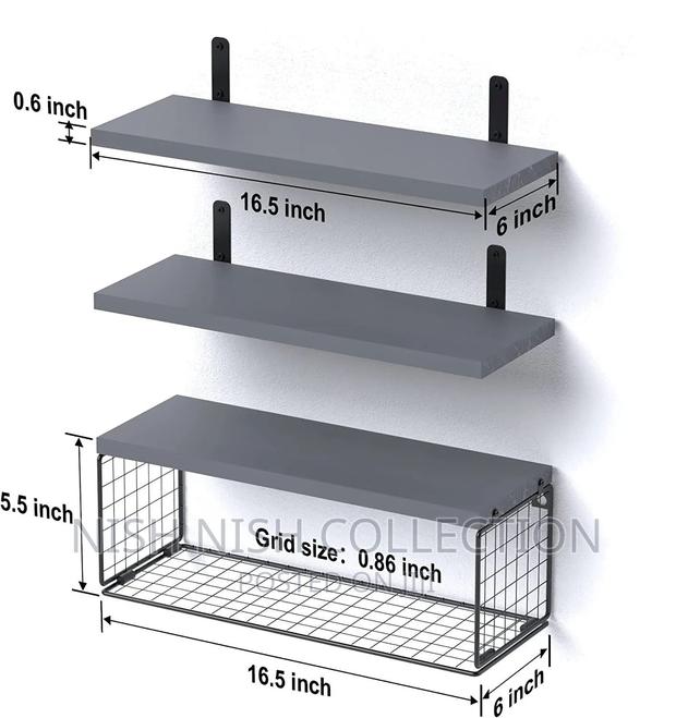 Solid Pine Wood Bathroom Floating Shelves - thumbnail 3