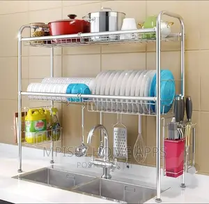 Stainless Steel Over The Sink Dish Drainer