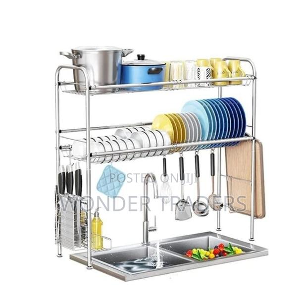 2 Tier Silver Over the Sink Dish Drainer