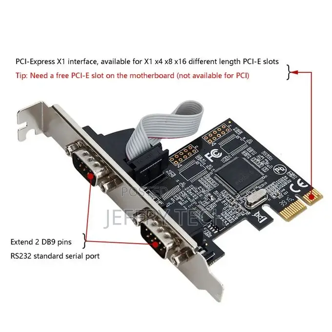 Pcie to Serial Ports RS232 Interface PCI-E PCI