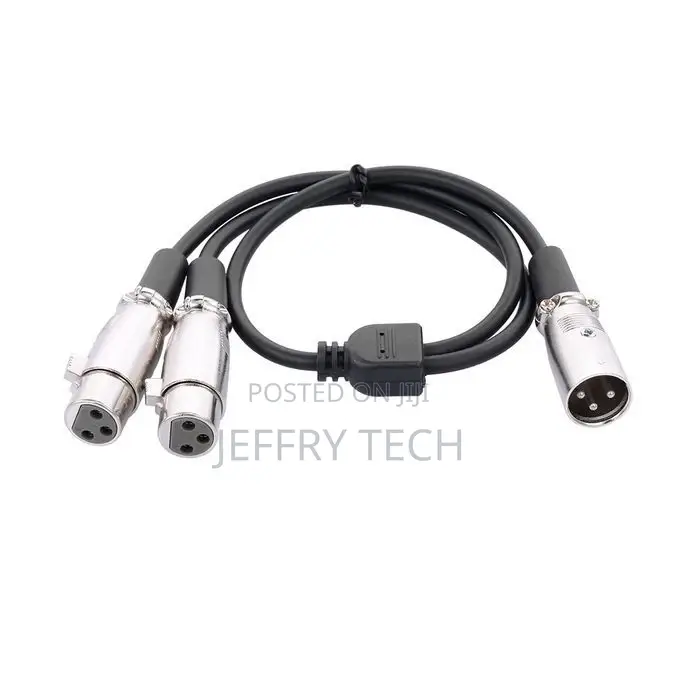 XLR Cable 1 Male to 2 Female Can Non Cable Microphone Audio