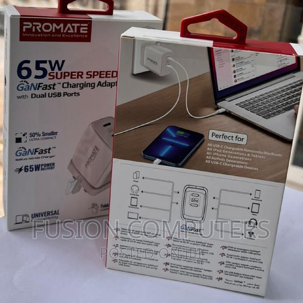Promate 65W USB-C Power Delivery Gan Charger.
