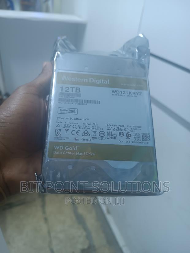 WD 12tb GOLD Enterprise Class Harddrive ' 256mb, 7200rpm