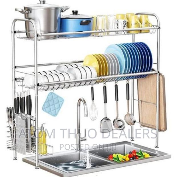Stainless 2 Tier Silver Over the Sink Dish Drainer