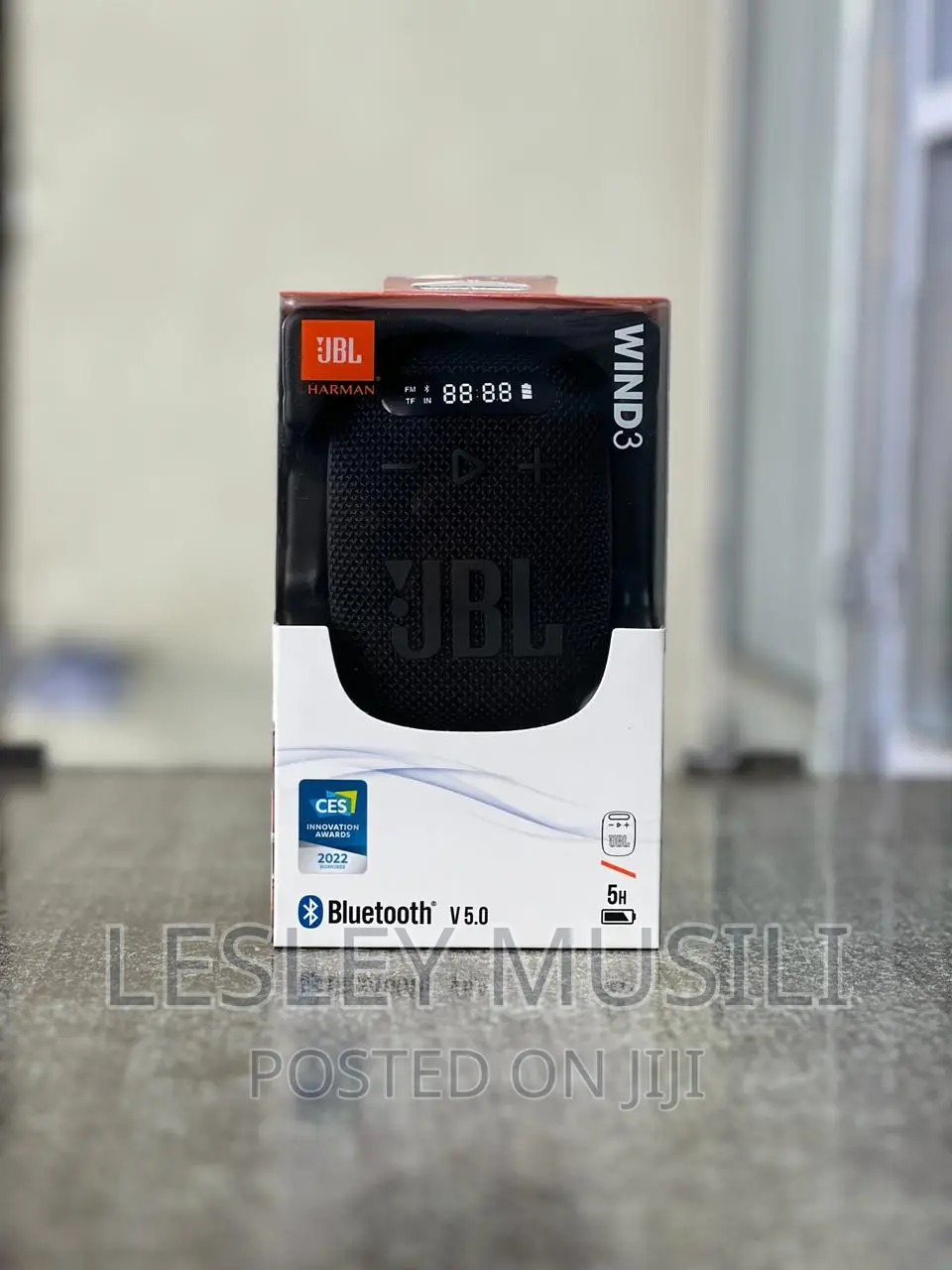 JBL Wind 3 FM Bluetooth Handlebar Speaker, Black