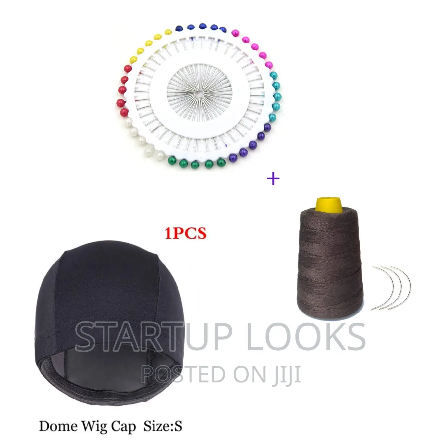 Dome Wig Cap + Thread + Tpins + Needles