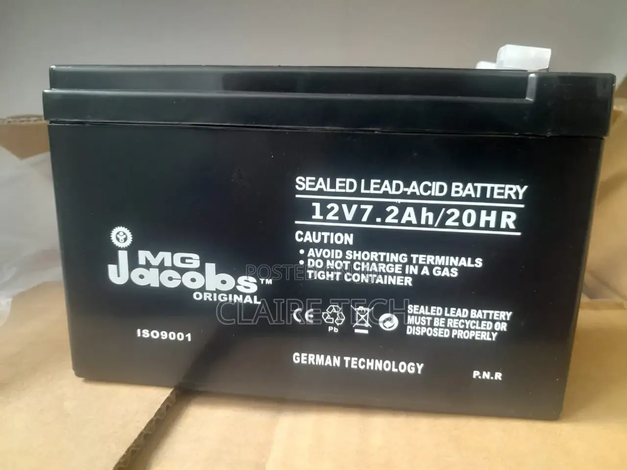 MG Jacobs Up Battery 12V 7.2ah /20 HR
