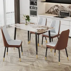 4 Seater Dining Set.
Table 
Marbletop 
Size:120x60x70cm
Meta