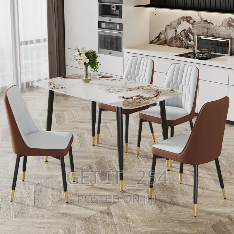 4 Seater Dining Set.
Table 
Marbletop 
Size:120x60x70cm
Meta