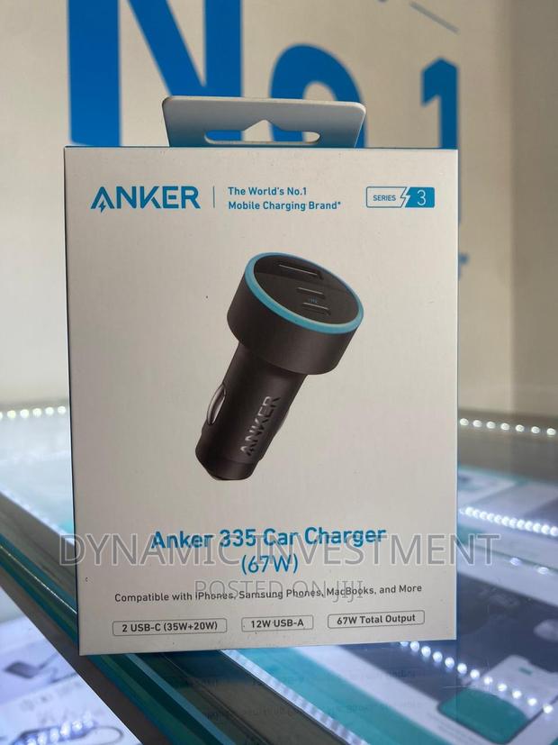 Anker 3-Port 67W USB-C Car Charger Phone,Tablet,Laptop - main view