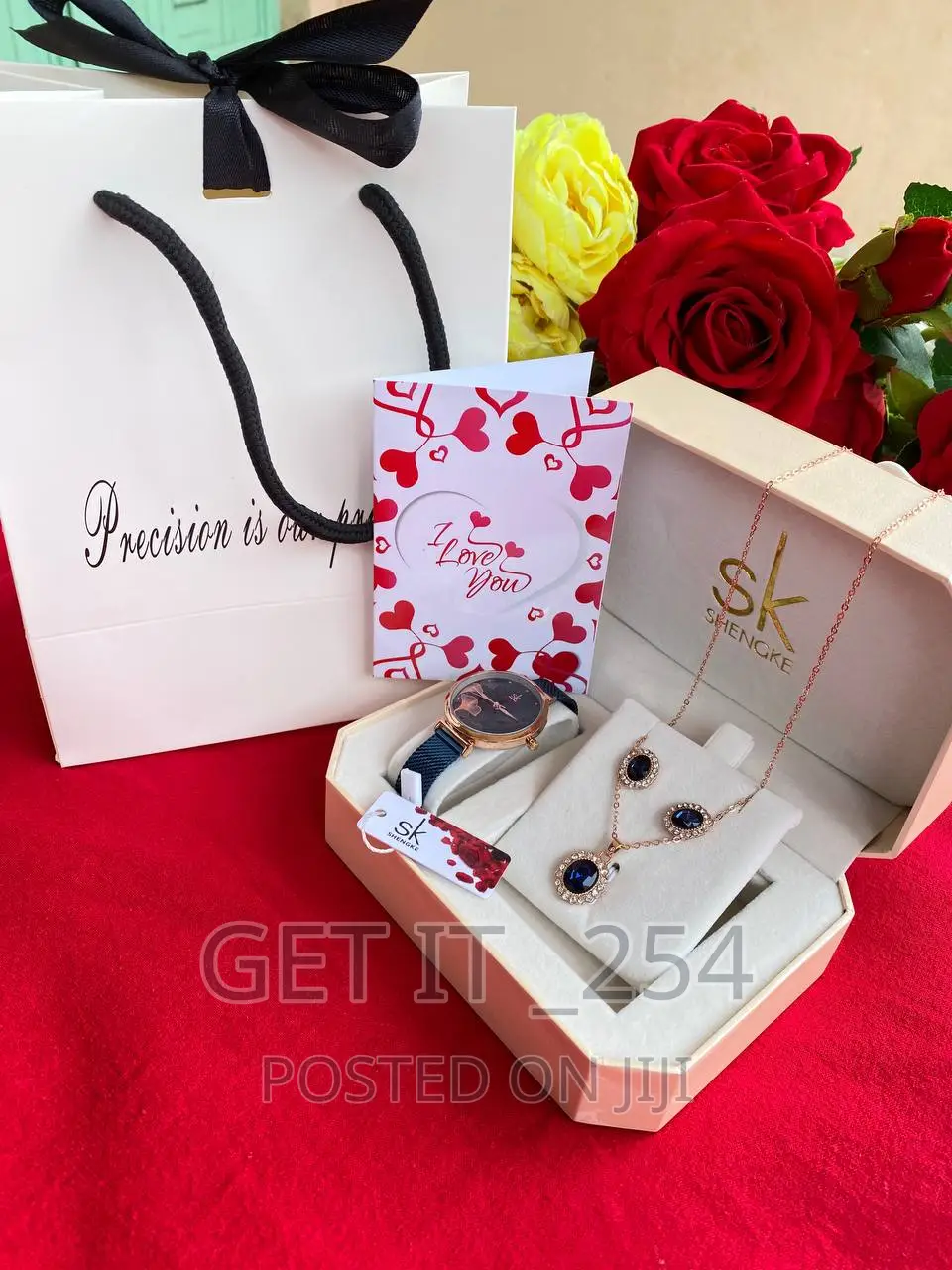 Sk Gift Set *Kes Watch Necklace Earrings