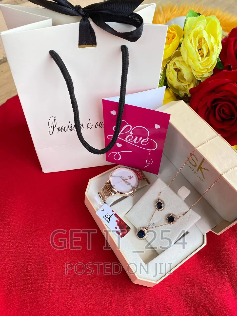 Sk Gift Set *Kes Watch Necklace Earrings
