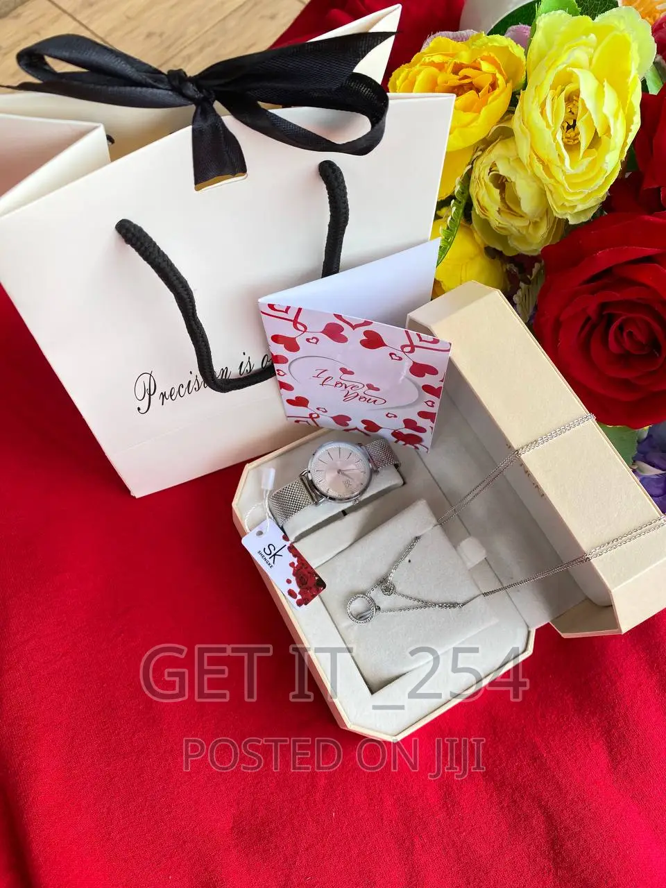 Sk Gift Set *Kes Watch Necklace Earrings