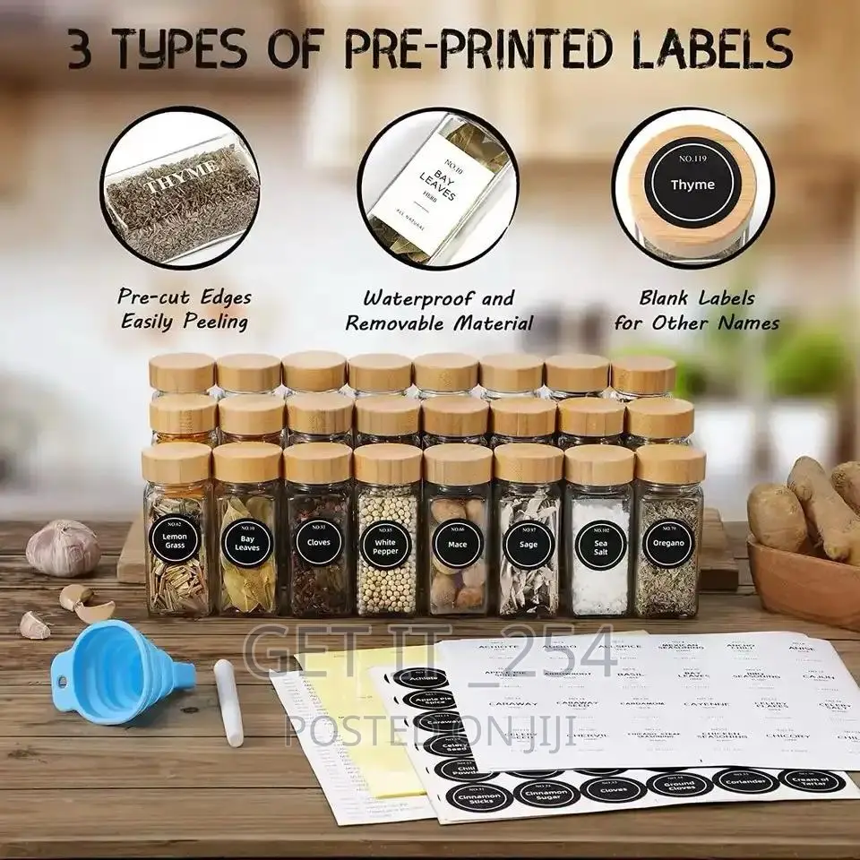 30pcs Glass Spice Jars