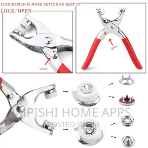 Metallic Snup Button Pliers Set