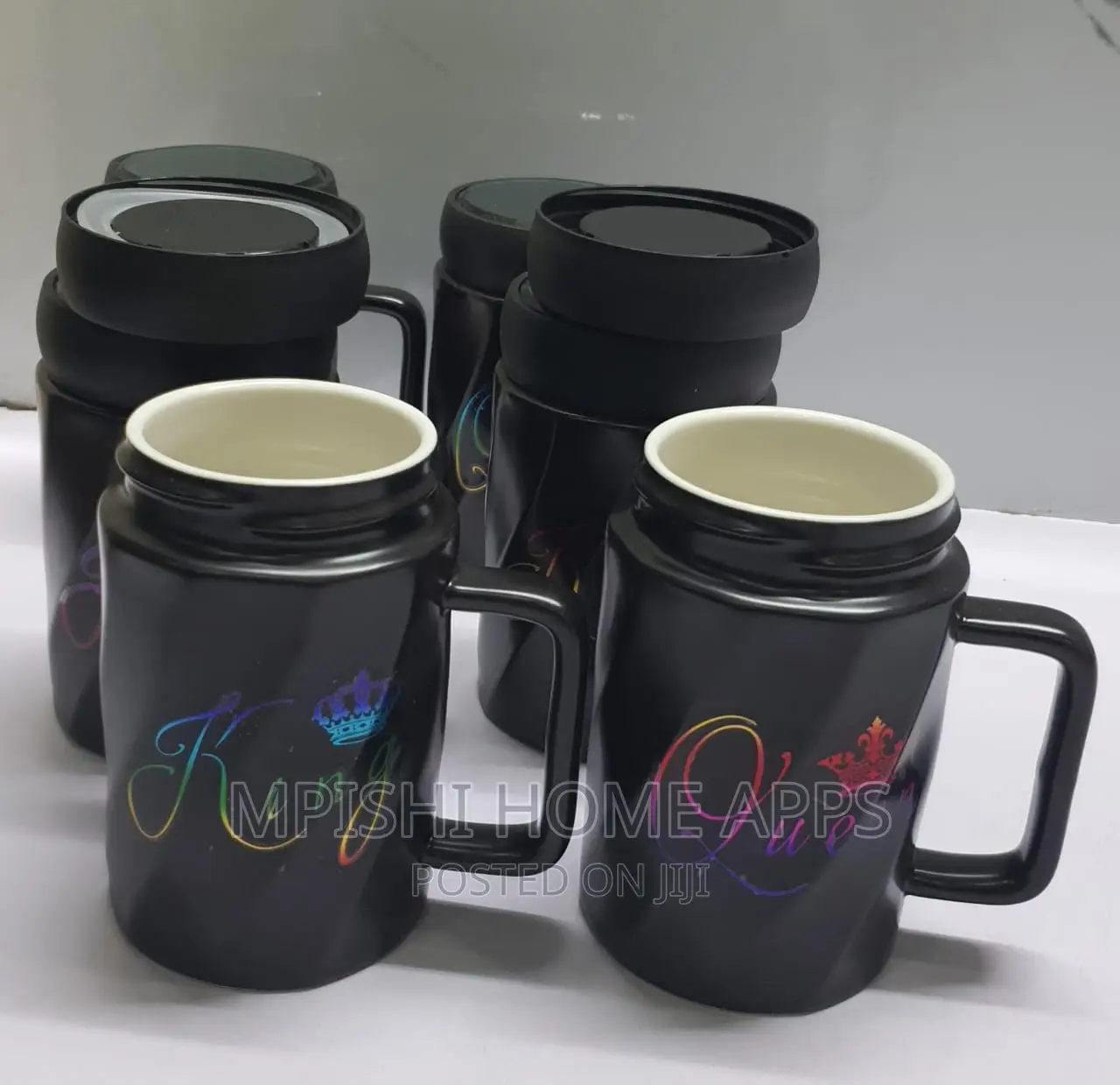 Fancy Couple Cups 
Branded Mr Mrs King Queen (380ml-440ml)