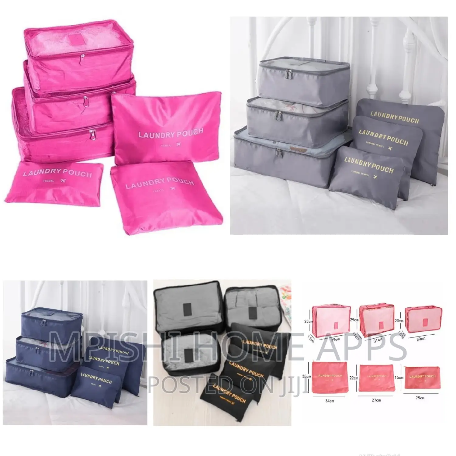 6pcset Travel Suitcase Organizer Foldable Cosmetic Organizer