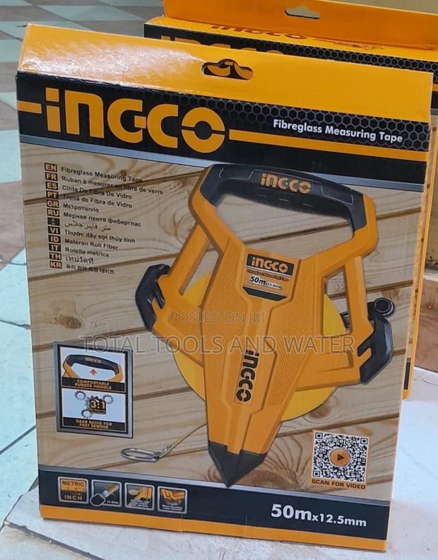 Ingco Fibreglass Measuring Tape 50M×12.5mm