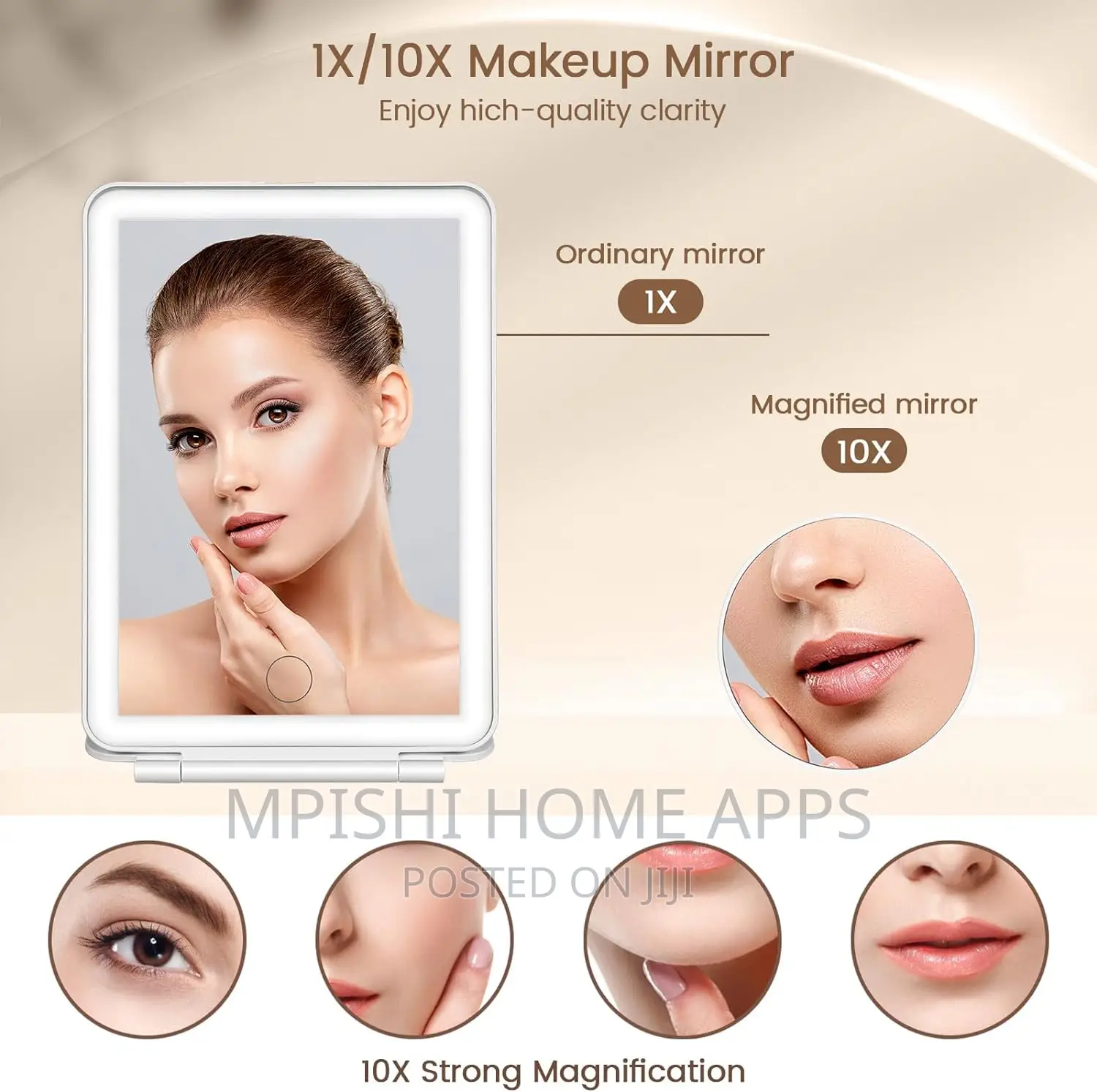 Rechargeable LED Travel Tablet Vanity Mirror