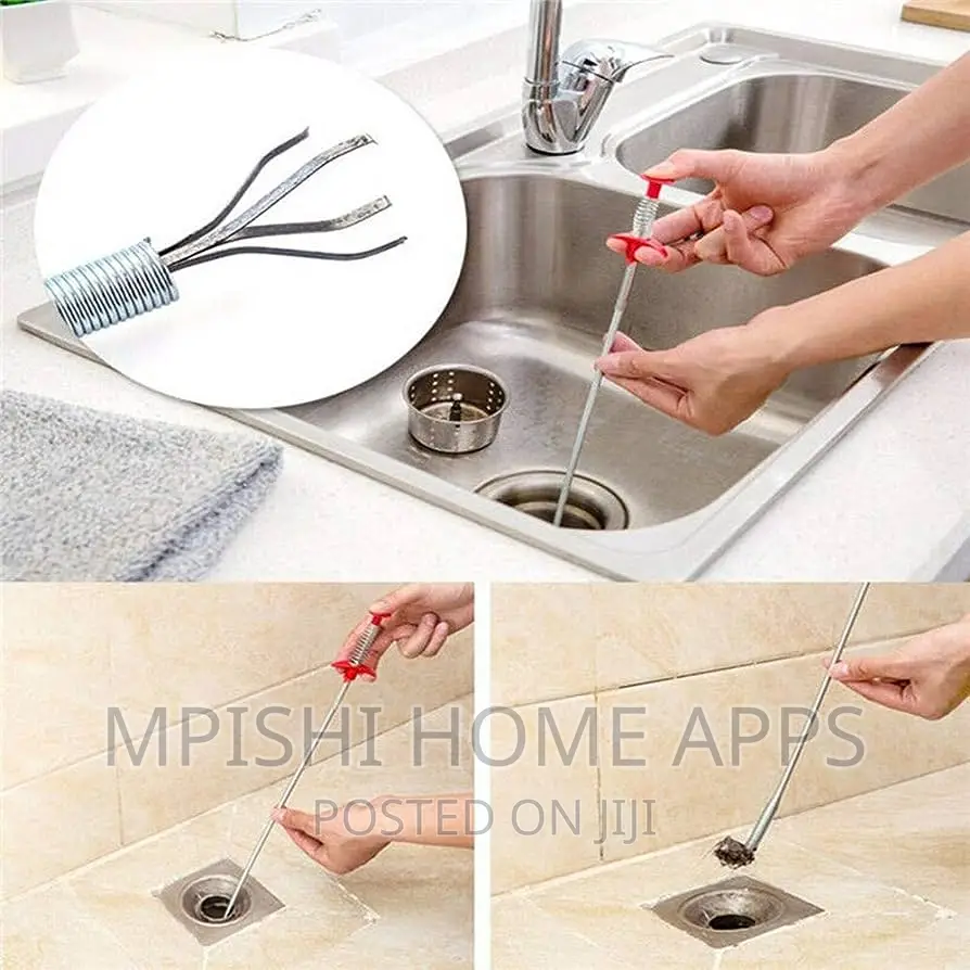 Spiral Drain Cleaner 60cm Long, 4 Claws Grabber