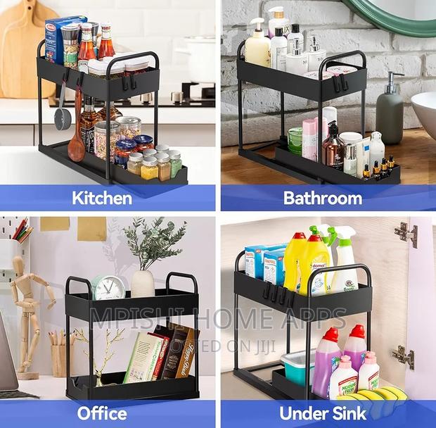 Detachable 2 Layer Spice Rack With Bottom Drawer - thumbnail 3