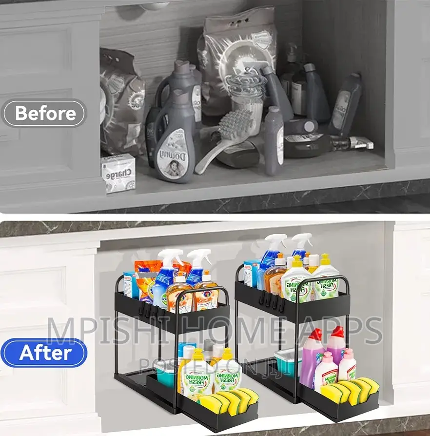 Detachable 2 Layer Spice Rack With Bottom Drawer