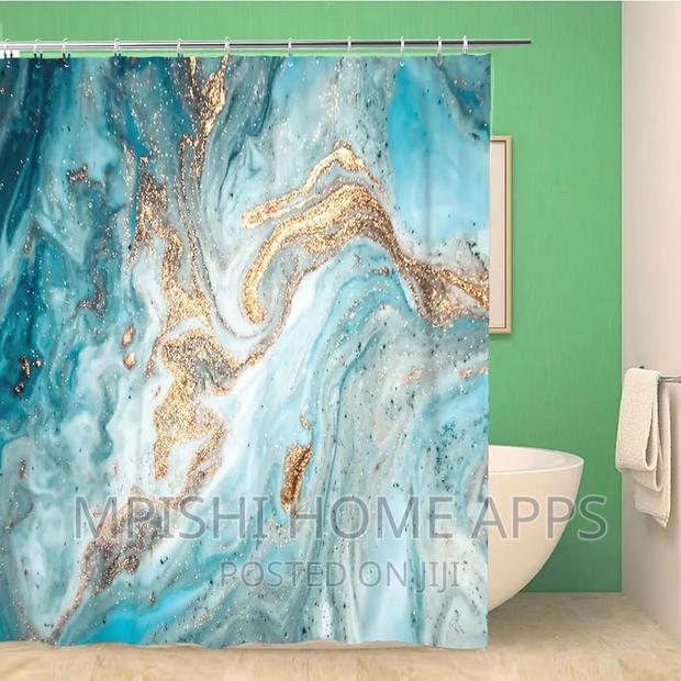 Marble Print Shower Curtain
 180x180cm - thumbnail 3