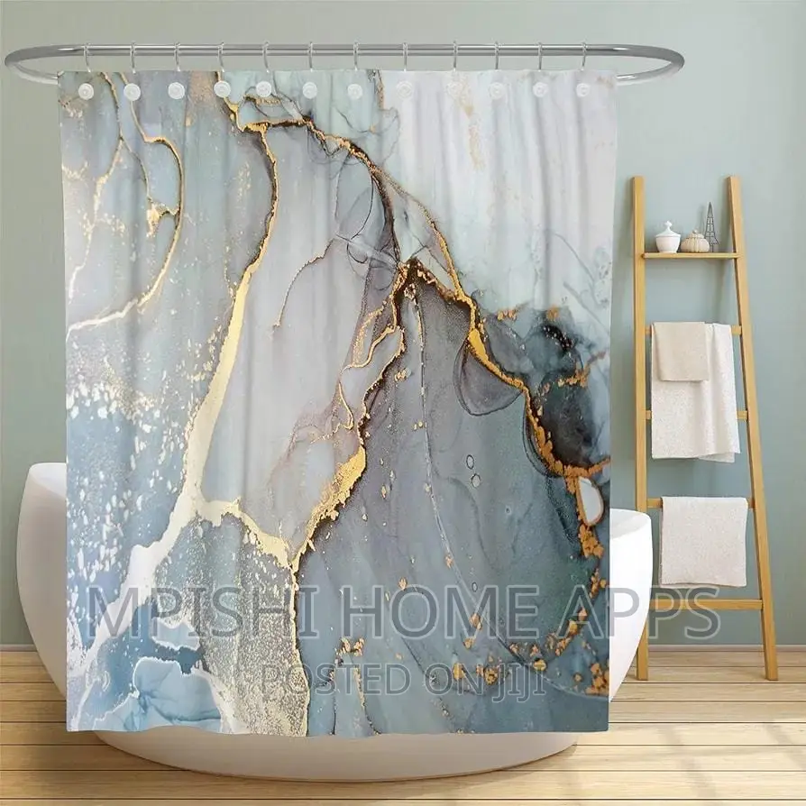 Marble Print Shower Curtain
 180x180cm