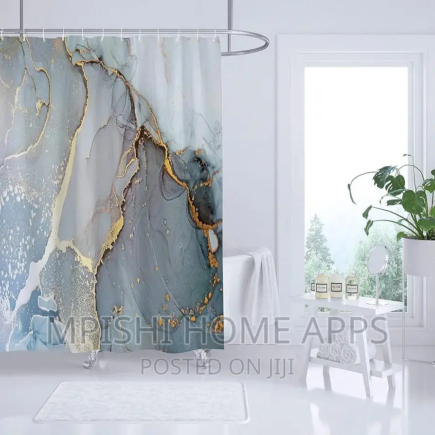 Marble Print Shower Curtain
 180x180cm