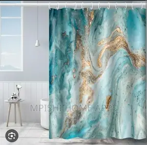Marble Print Shower Curtain
 180x180cm