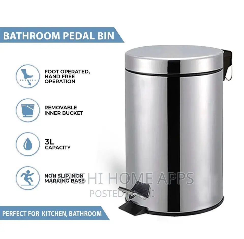 Stainless Steel Pedal Bin, Hmba106 Size 5L